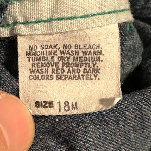 Vintage OshKosh B'Gosh Teddy Bear Corps Denim Overalls, 18 Months - Picture 8 of 9